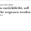 Schultheis, Michael: Was zurückbleibt, soll nicht vergessen werden (2020) für Klavier
