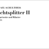 Schultheis, Michael: Nachtsplitter II (2009/2020) für Klarinette und Klavier