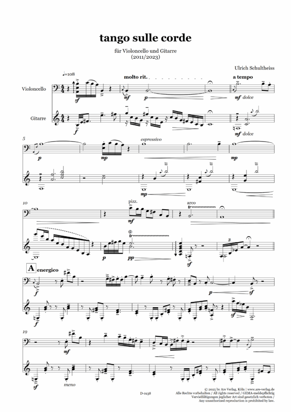 Ulrich Schultheiss: "tango sulle corde" für Cello und Gitarre (2011) – Bild 2