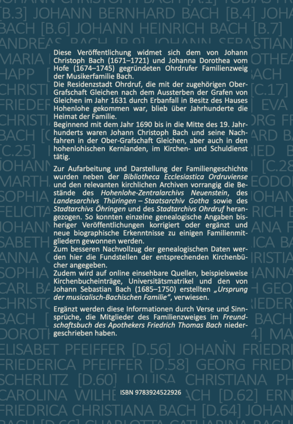 Antweiler, Stefan: Christoph Bach und seine Nachkommen - Genealogie des Ohrdrufer Zweiges der Musikerfamilie Bach – Bild 2